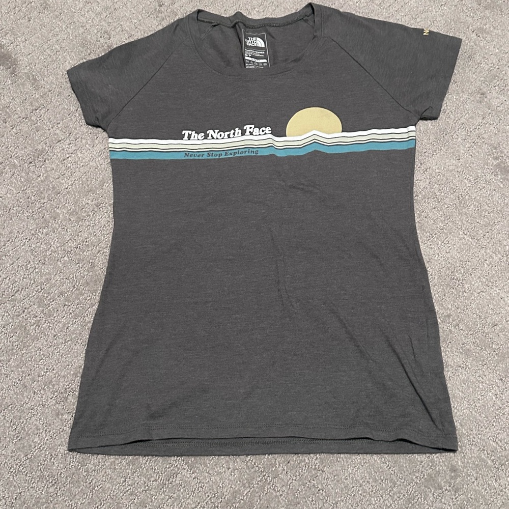 The North Face Charcoal Tee with Sun and Wave Design